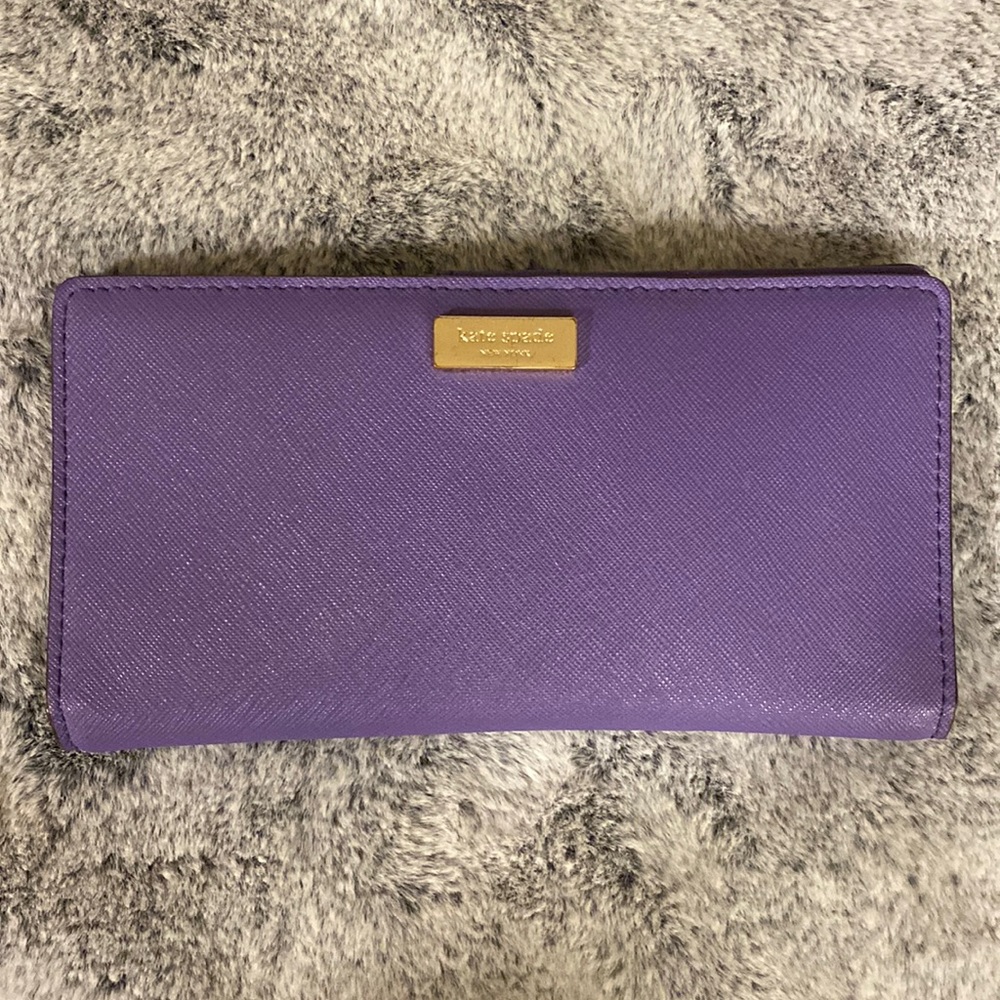 Kate Spade New York Signature Logo Purple Bifold Wallet